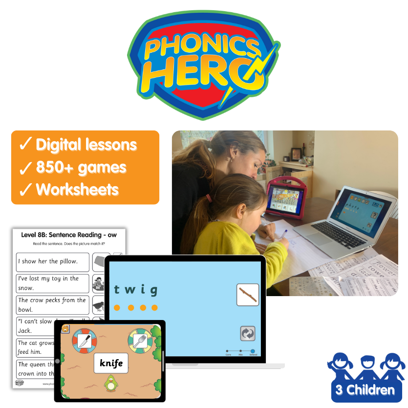 Phonics Hero Homeschool Package (3 Students)