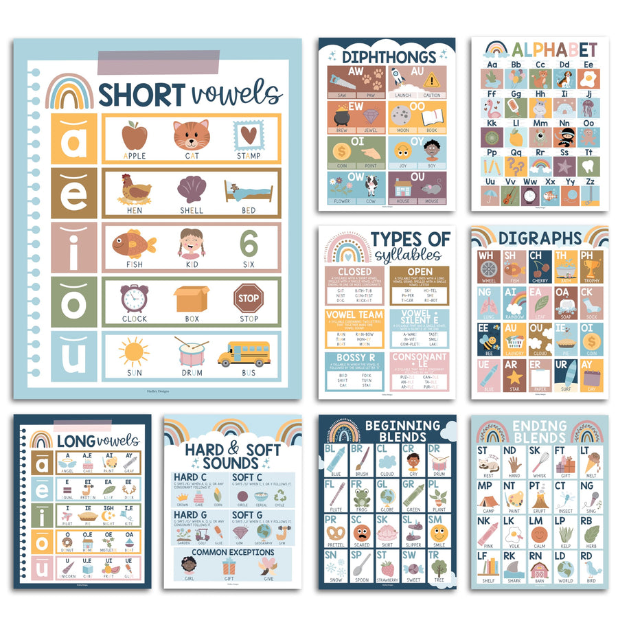 Phonics Foundations Kit: Boho 9 Poster Pack