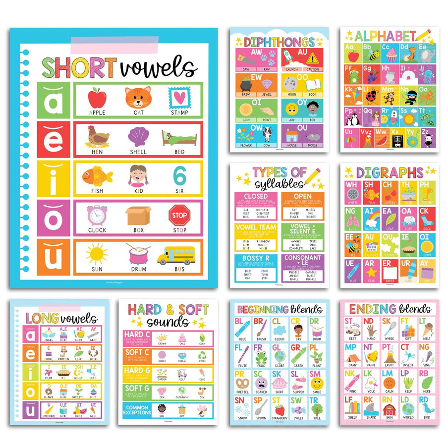 Phonics Foundations Kit: Colorful 9 Poster Pack