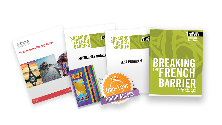 Breaking the Barrier French Level 1 Homeschool Package + Online Access Code