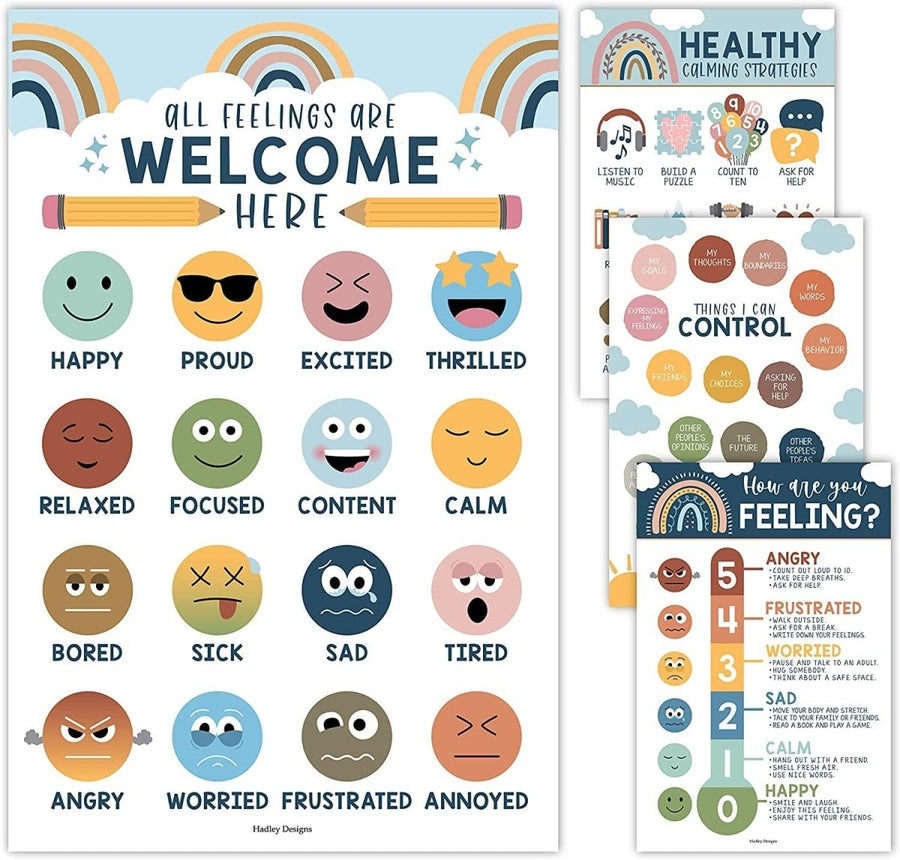 Emotional Intelligence Growth Kit: Boho 4 Poster Pack