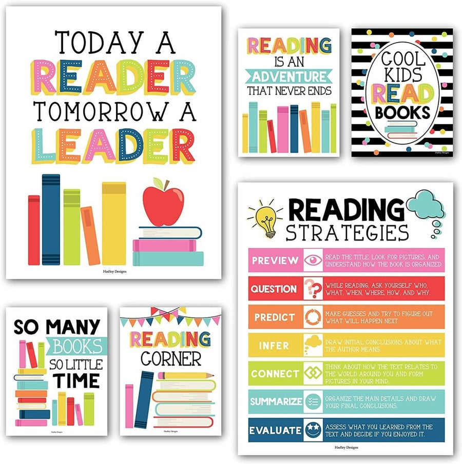 Reading Habit Builder Bundle: Colorful 6 Poster Pack