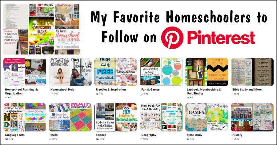 My Favorite Homeschoolers to Follow on Pinterest