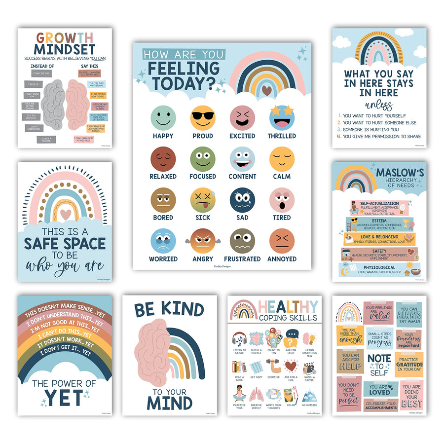 Mental Health Kit: Boho 9 Poster Pack
