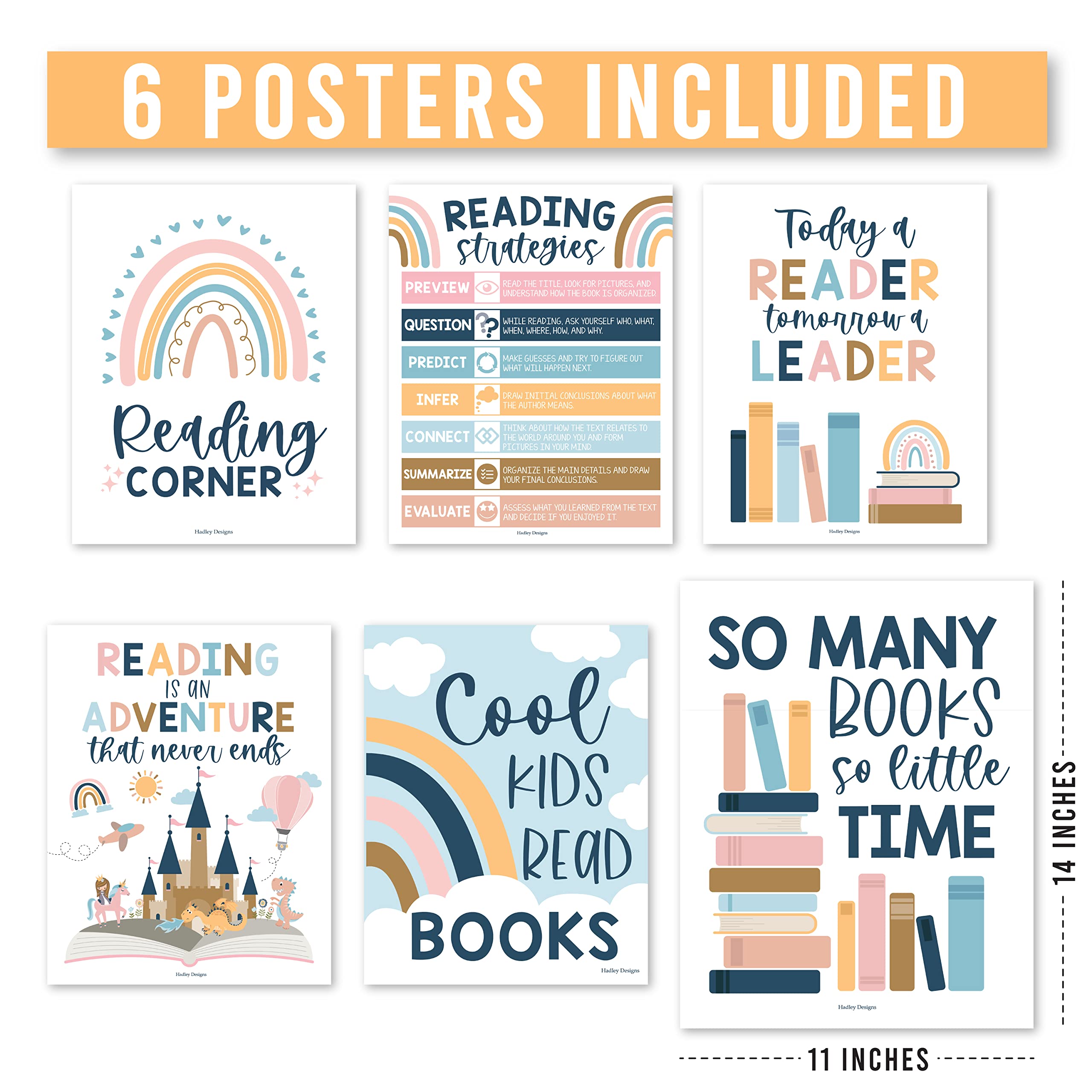 Reading Corner Kit: Boho 6 Poster Pack