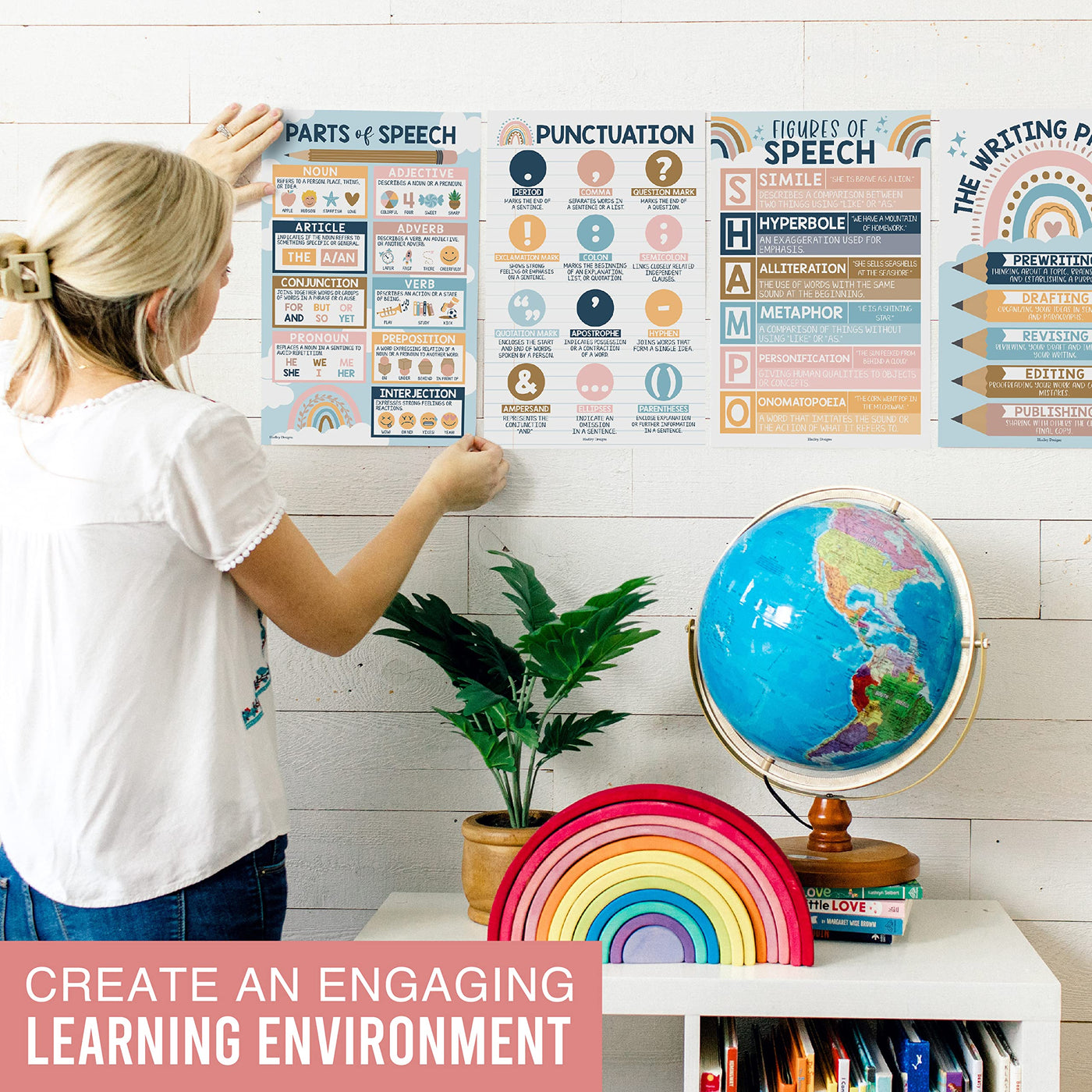 Parts of Speech Kit: Boho 4 Poster Pack