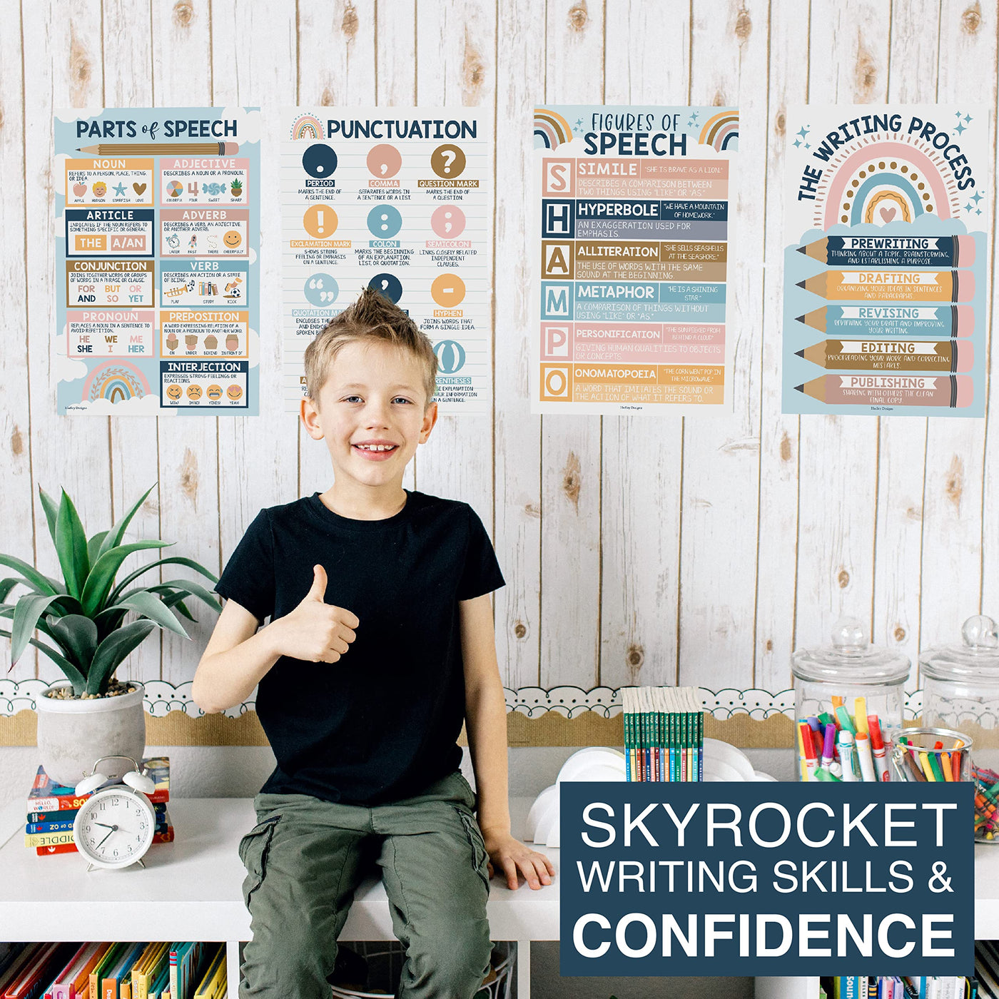 Parts of Speech Kit: Boho 4 Poster Pack