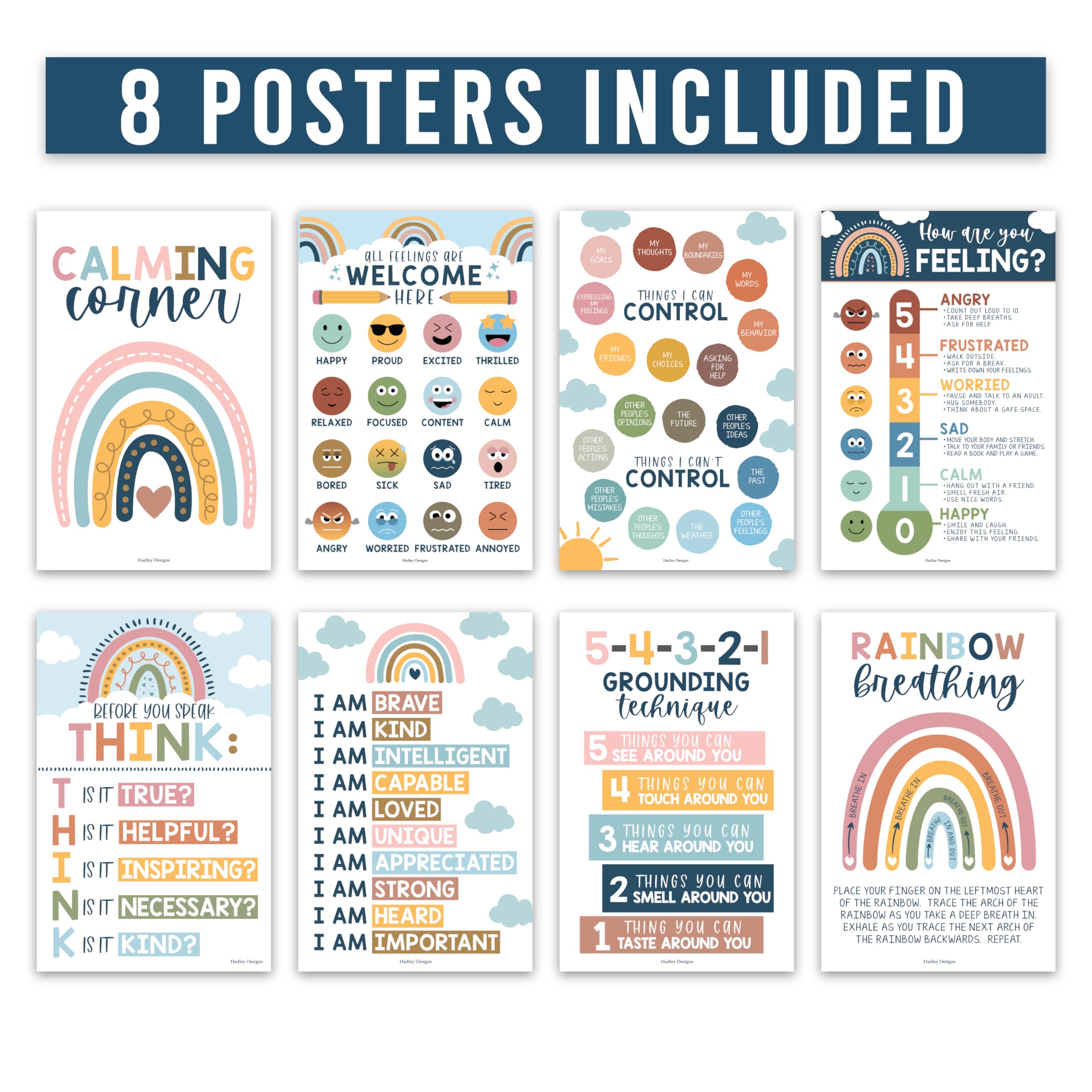 Calming Corner Kit: Boho 8 Poster Pack