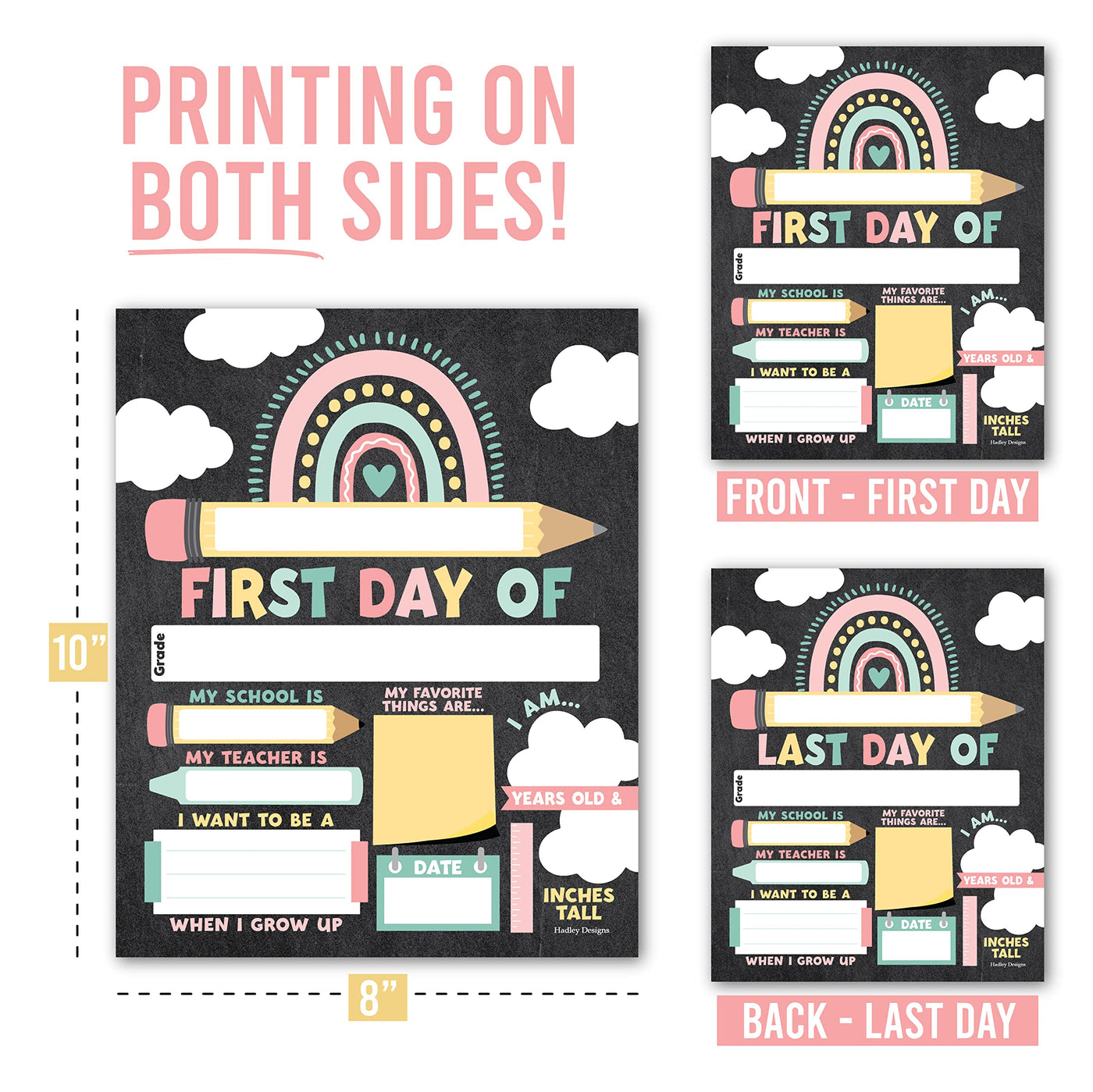Back to School Signs: Boho 10 Pack