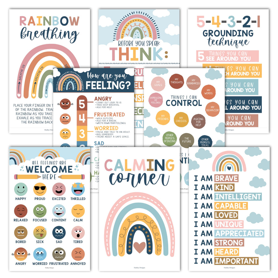 Calming Corner Kit: Boho 8 Poster Pack