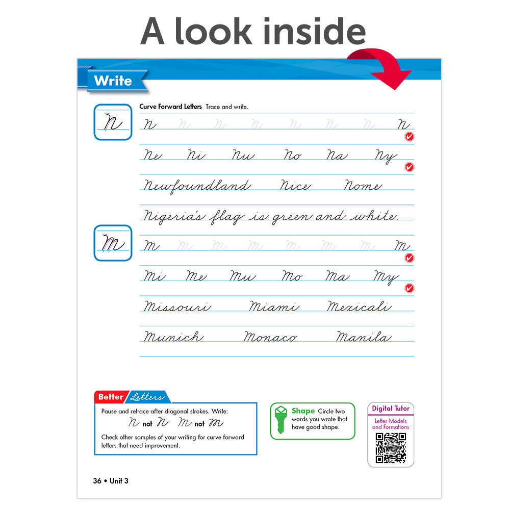 Zaner-Bloser Handwriting © 2020 Grade 6 Homeschool Student Book