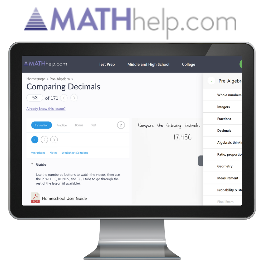 Math Help Guide MathHelp One Year Subscription - Homeschool Buyers Club