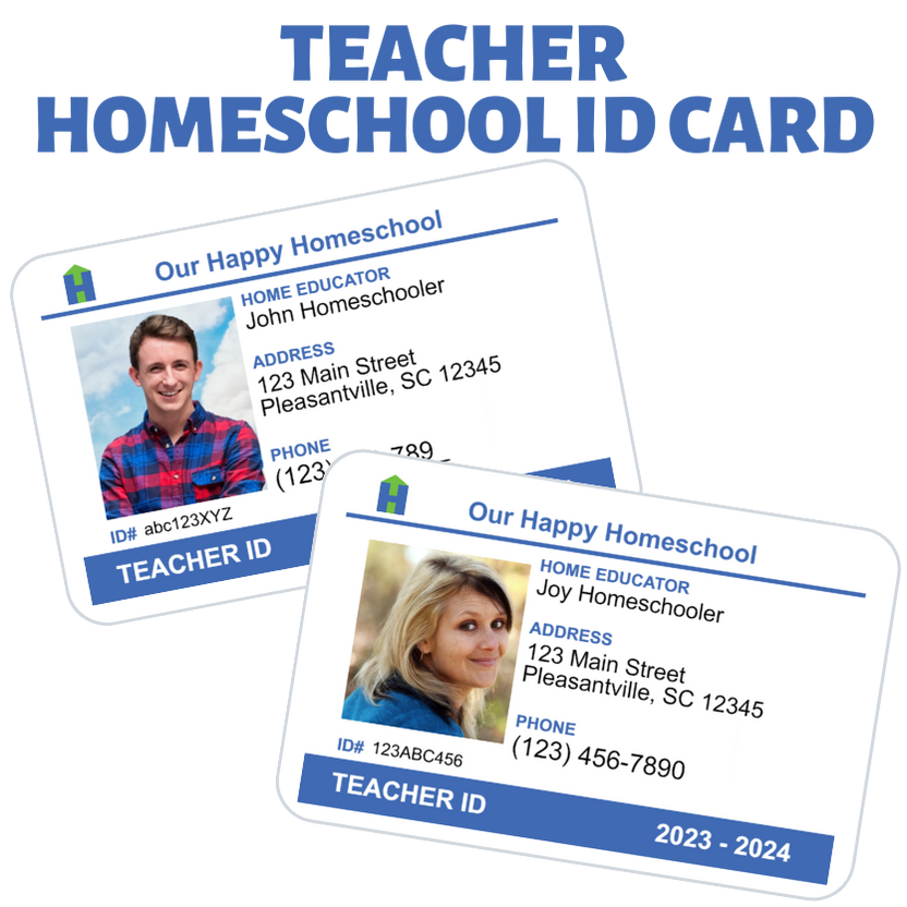 Free Homeschool Id Cards Create Teacher Id Cards