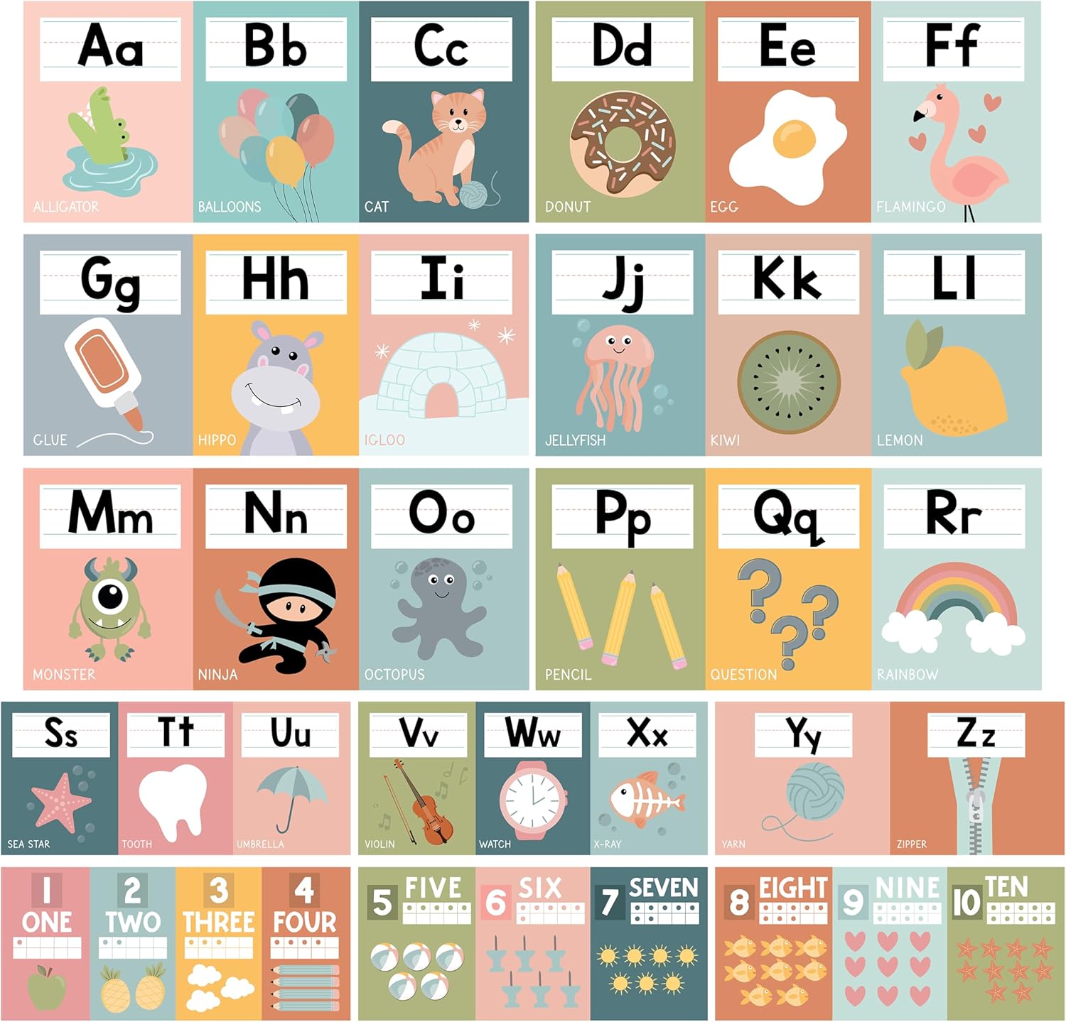 Letters & Numbers Jumpstart Kit: Boho 12 Poster Pack