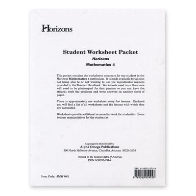 Grade 4 Worksheet Packet