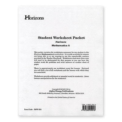 Grade 5 Worksheet Packet