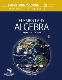 Jacob's Elementary Algebra Solutions Manual