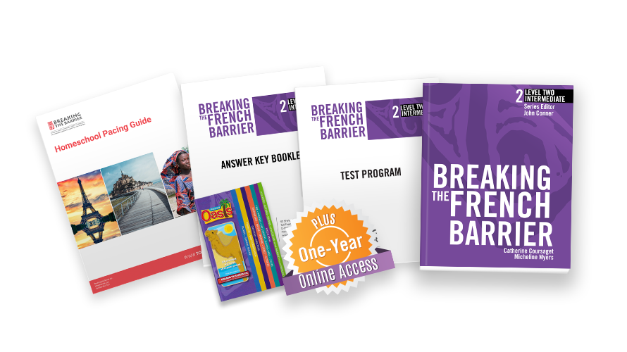 Breaking the Barrier French Level 2 Homeschool Package + Online Access Code
