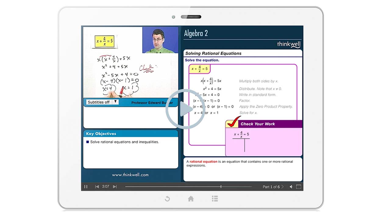 Thinkwell Algebra 2 Sale