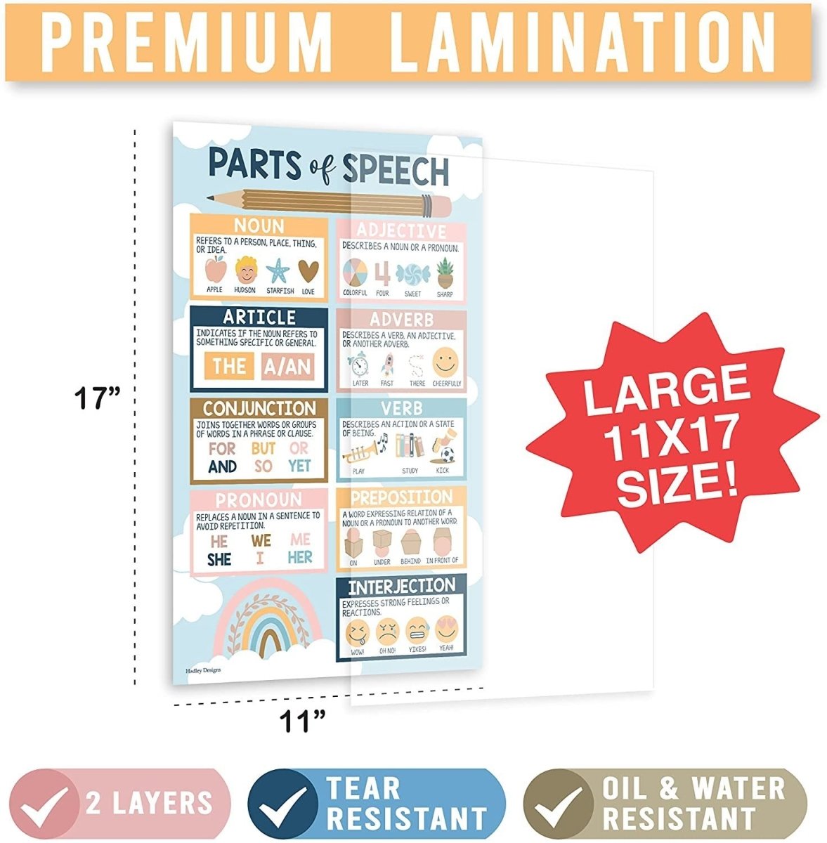 Parts of Speech Kit: Boho 4 Poster Pack