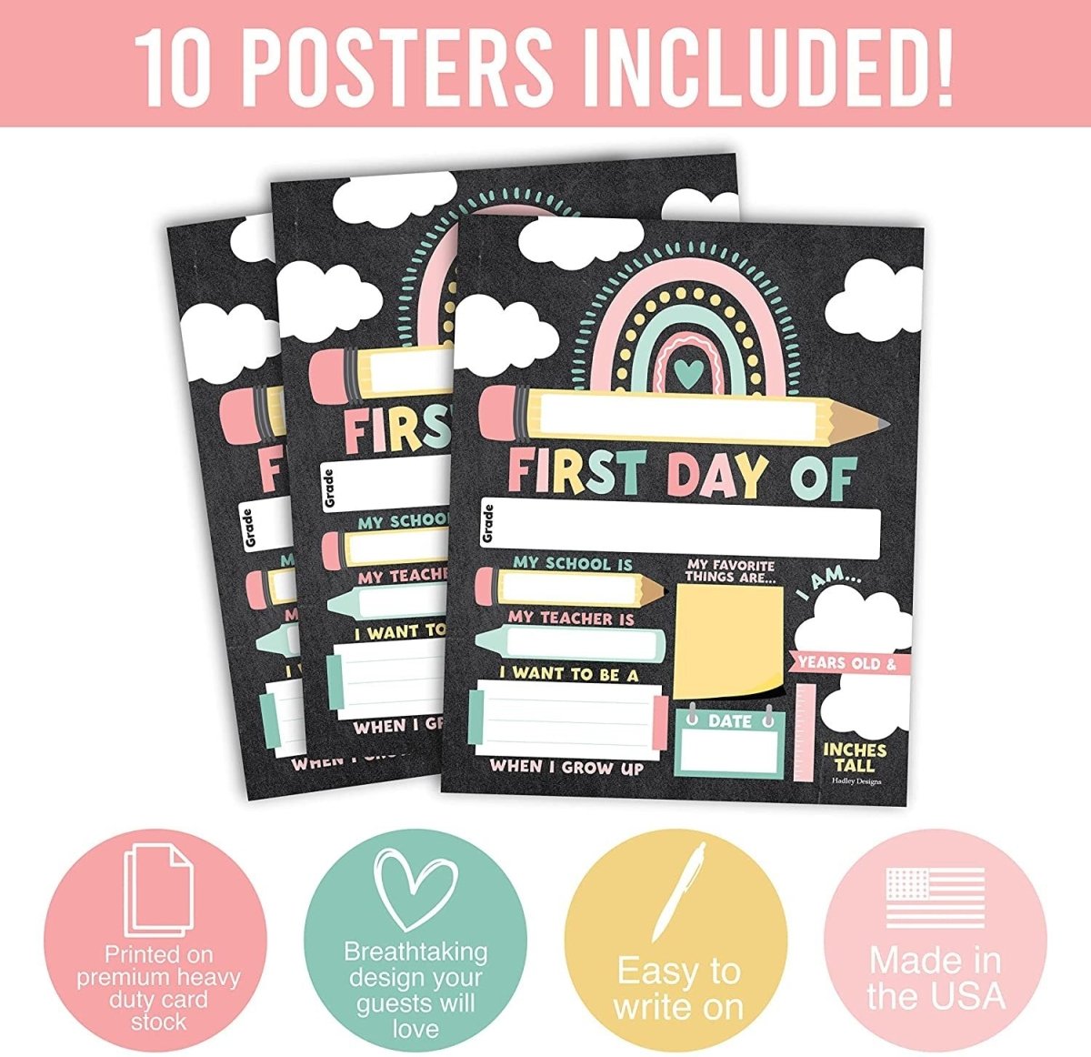 Back to School Signs: Boho 10 Pack
