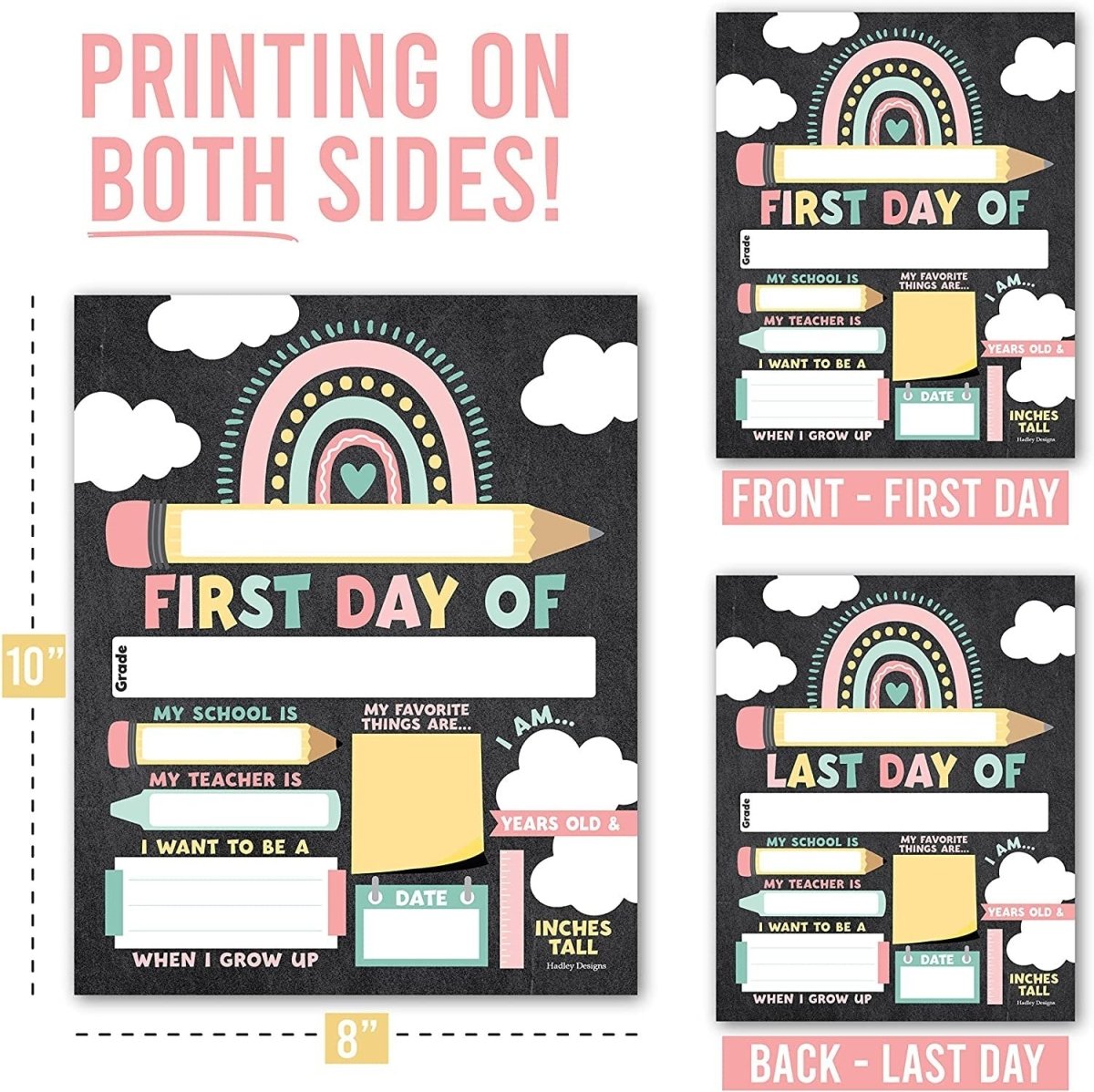 Back to School Signs: Boho 10 Pack