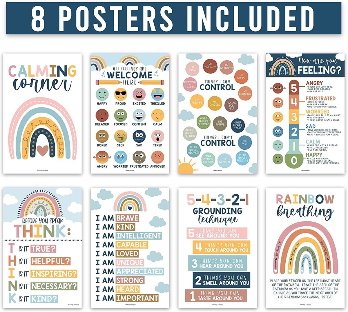 Calming Corner Kit: Boho 8 Poster Pack