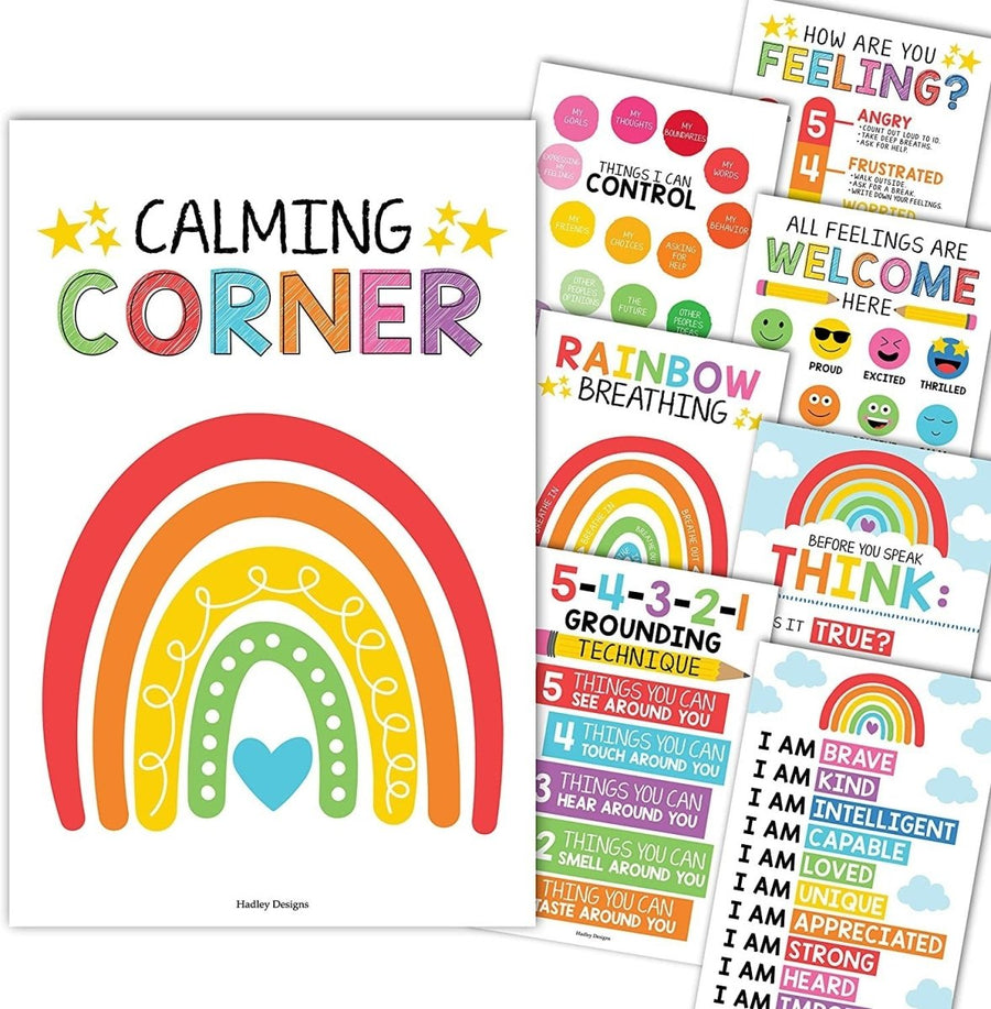 Calming Corner Kit: Colorful 8 Poster Pack