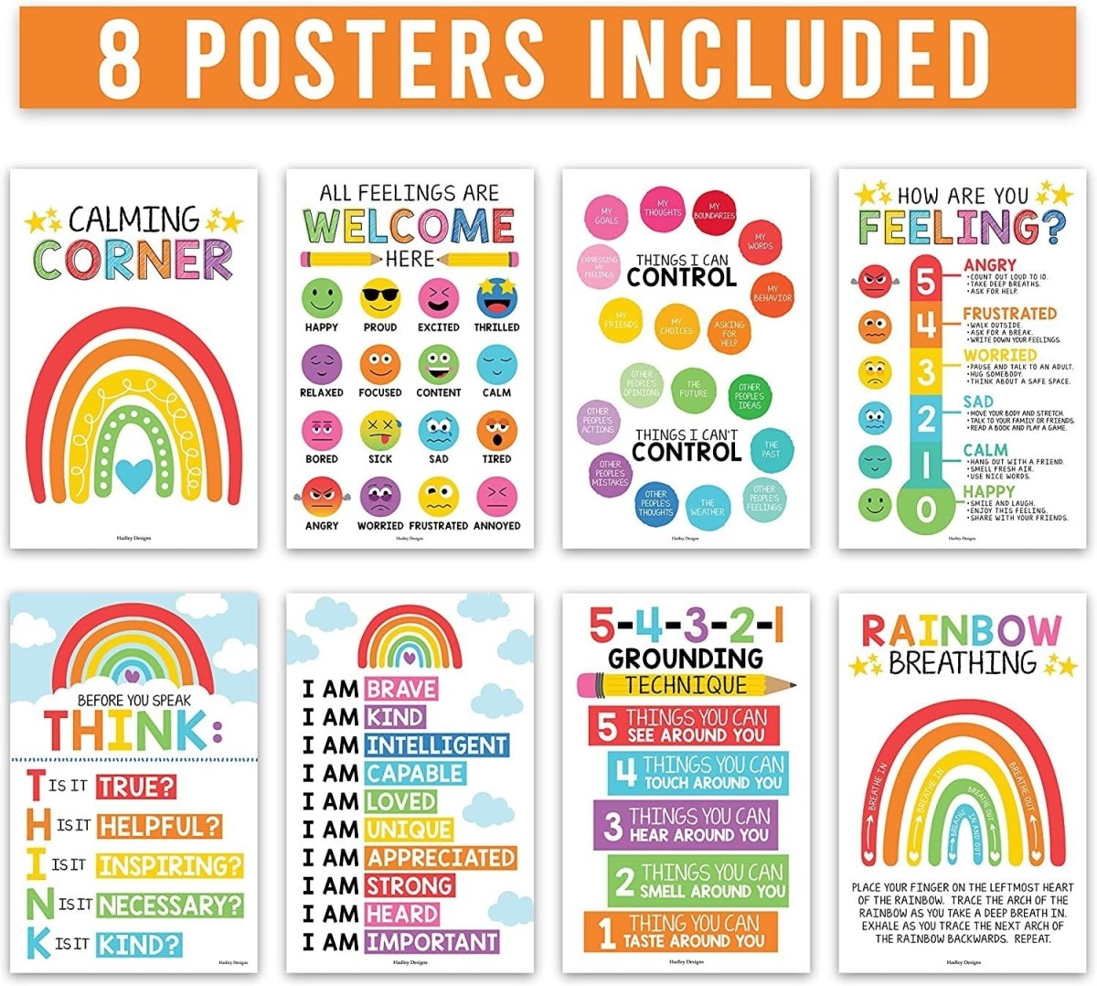Calming Corner Kit: Colorful 8 Poster Pack