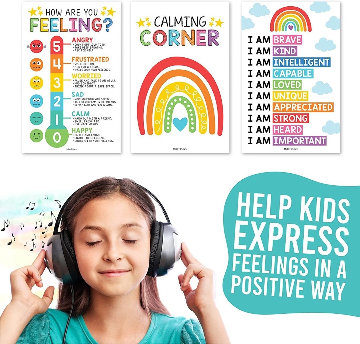 Calming Corner Kit: Colorful 8 Poster Pack