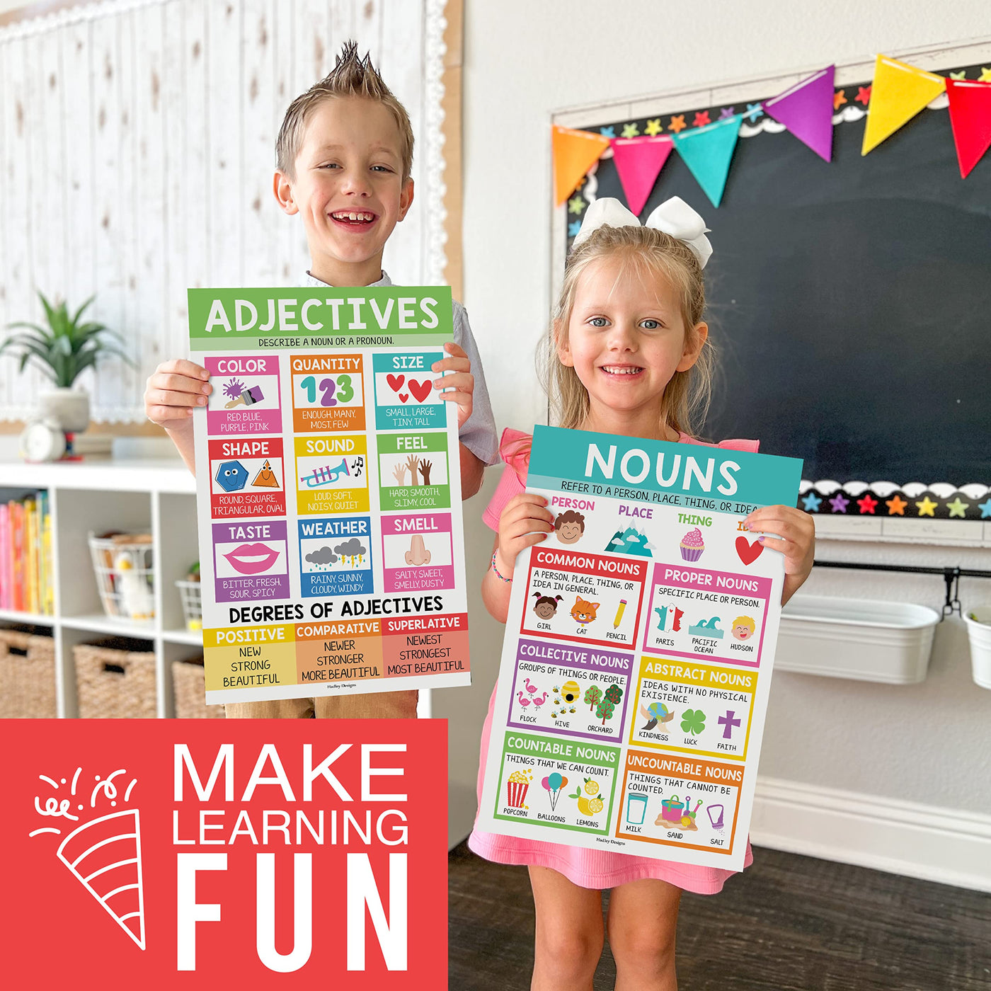 Parts of Speech Kit: Colorful 12 Poster Pack