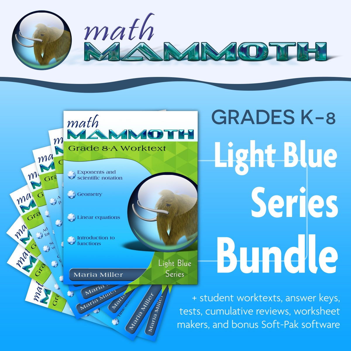Light Blue Series Grades K-8 Bundle Download Sale