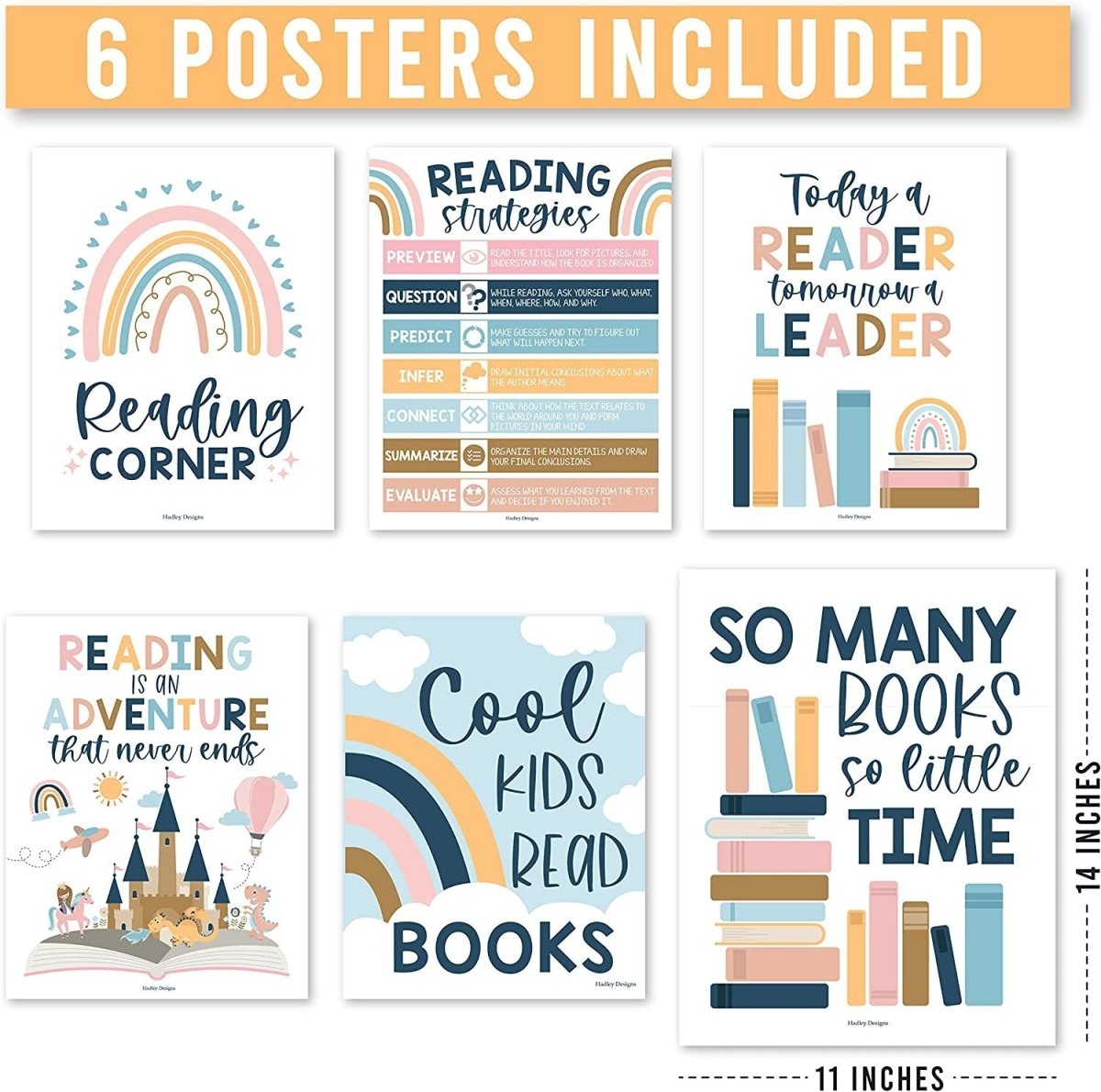 Reading Habit Builder Bundle: Boho 6 Poster Pack