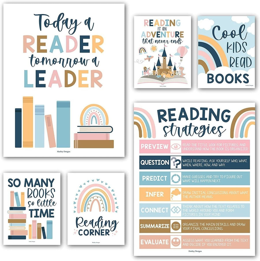 Reading Habit Builder Bundle: Boho 6 Poster Pack