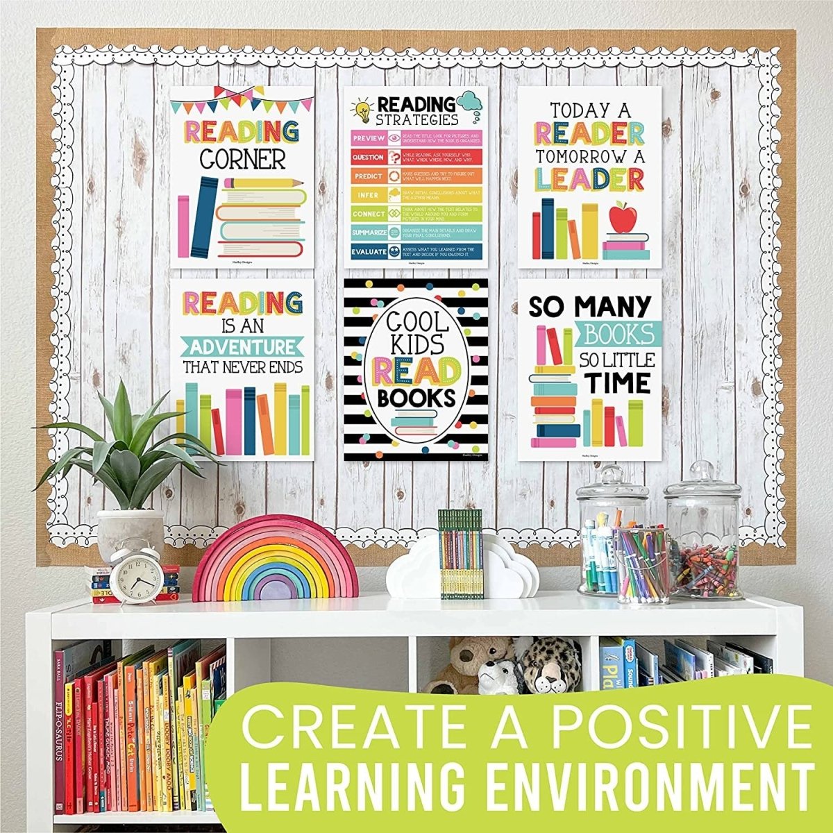 Reading Habit Builder Bundle: Colorful 6 Poster Pack