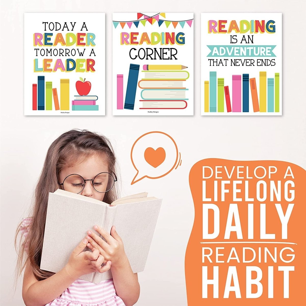 Reading Habit Builder Bundle: Colorful 6 Poster Pack