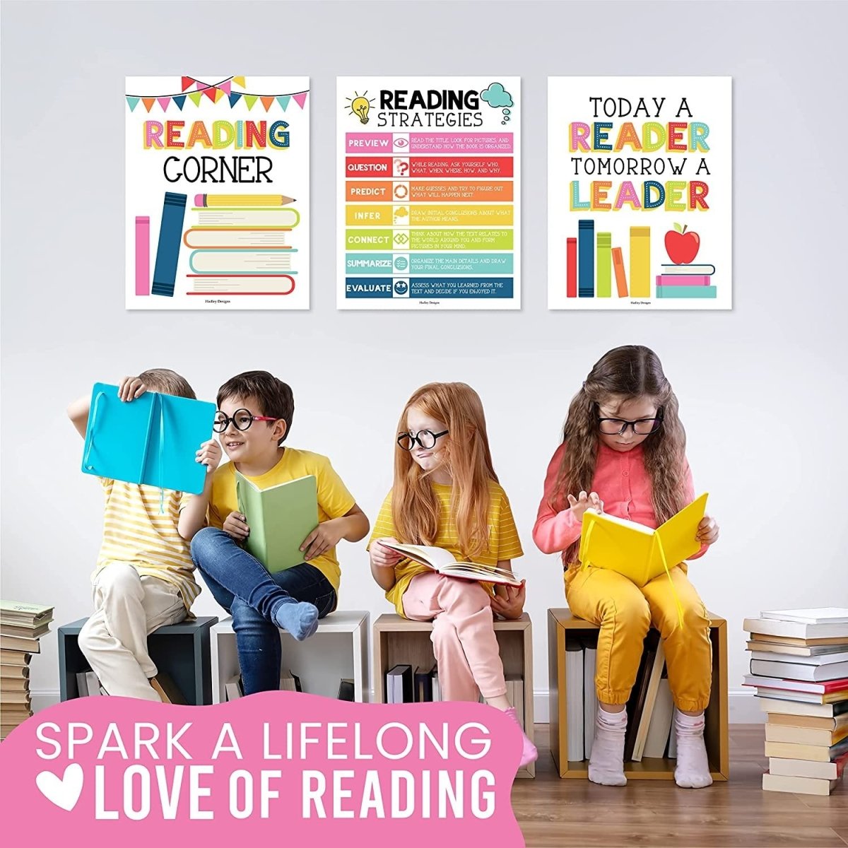 Reading Habit Builder Bundle: Colorful 6 Poster Pack