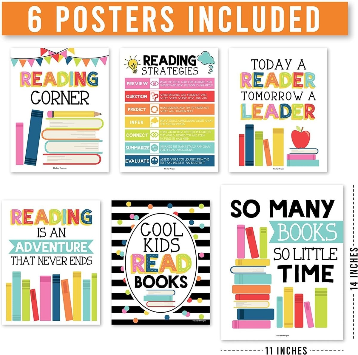 Reading Habit Builder Bundle: Colorful 6 Poster Pack