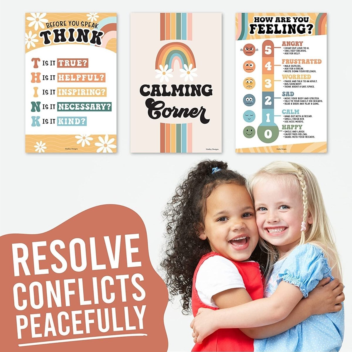 Retro Calming Corner Posters | Set of 9 | Classroom Decor