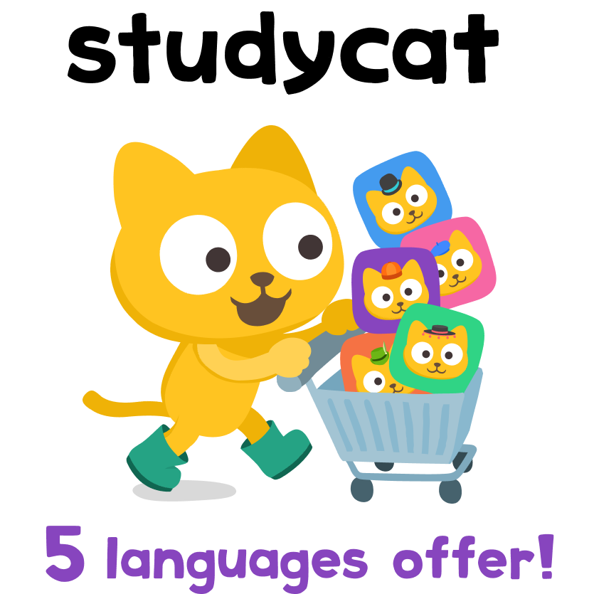 PreK - 3td Grade Studycat Fun Five Language Annual Subscription